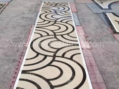 Crema Beige Marble Flower Pattern Waterjet Medallion Border